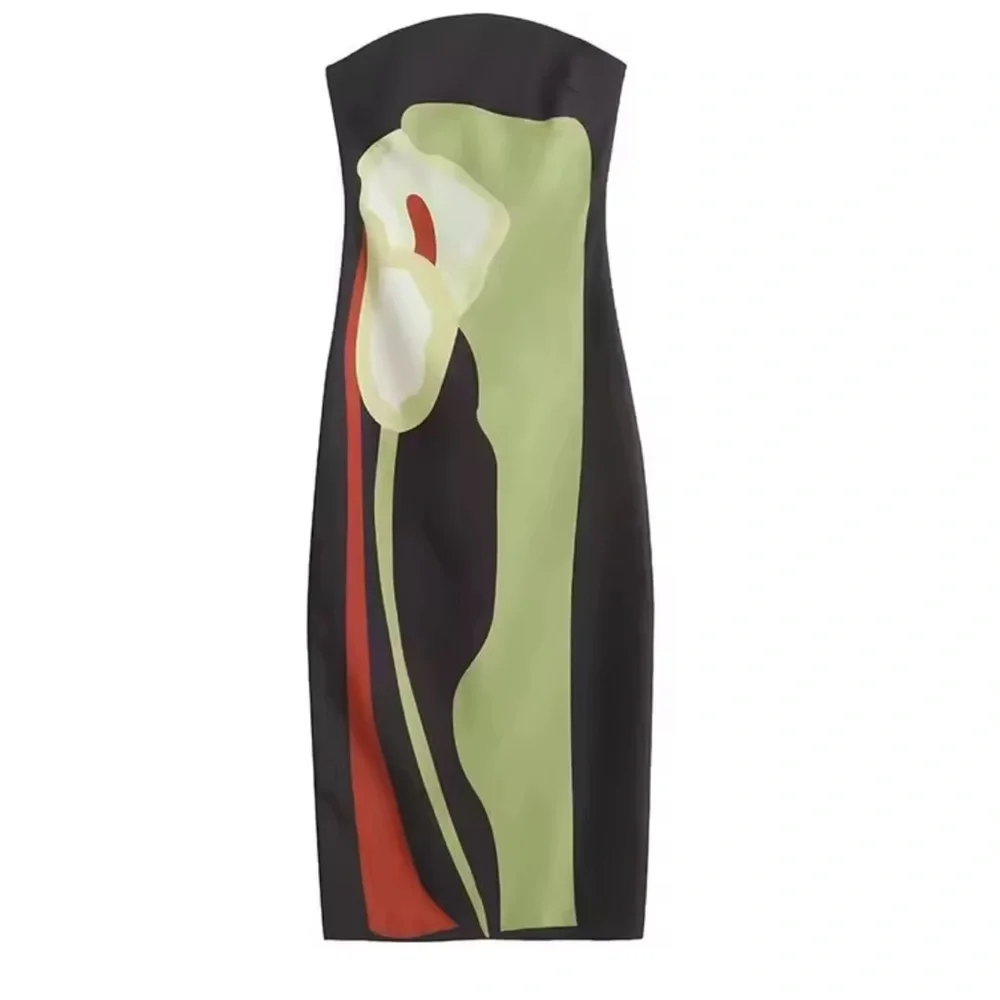 NWT - Maxi Dress Floral Print Strapless - Picture 2 of 7